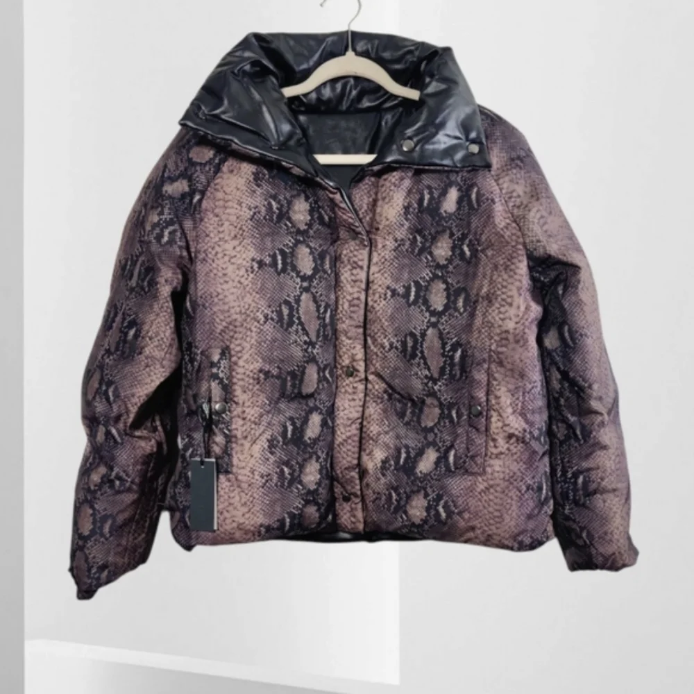 New BlankNYC x Revolve Reversible Snake Print Puffer Jacket
